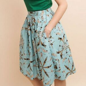 NEW Modcloth x Dupenny synchronized swimmer blue‎ a-line pinup skirt M